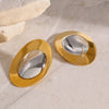 Wholesale Stainless Steel Geometric Electroplated Round Gold And Silver Color Matching Women's Earrings