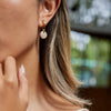 Wholesale Stainless Steel Geometric Electroplated Round Pendant Earrings For Women