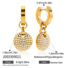 Wholesale Stainless Steel Geometric Electroplated Round Pendant Earrings For Women