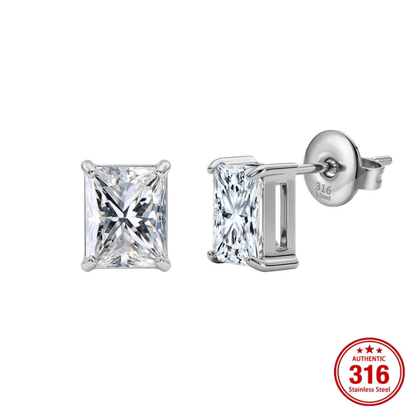 Wholesale Stainless Steel Geometric Electroplated Square Earrings And Ear Studs For Women And Men