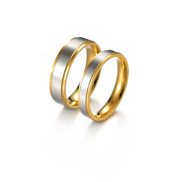 Wholesale Stainless Steel Geometric Electroplated Unisex Couple Rings