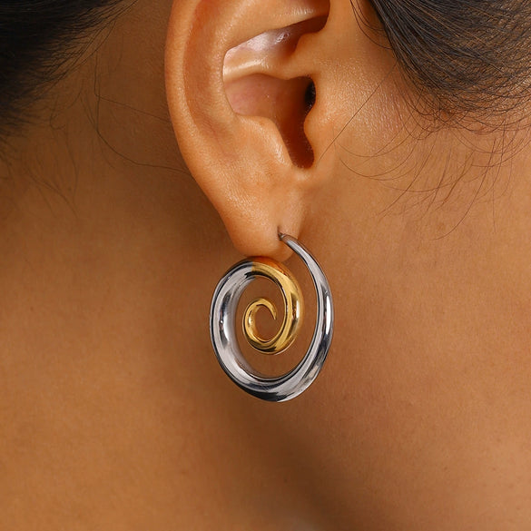 Wholesale Stainless Steel Geometric Electroplated Women's Earrings
