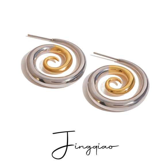 Wholesale Stainless Steel Geometric Electroplated Women's Earrings