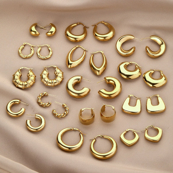 Wholesale Stainless Steel Geometric Electroplated Women's Fashionable Ear Studs