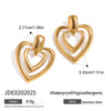 Wholesale Stainless Steel Geometric Electroplated Women's Hollow Love Earrings