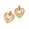 Wholesale Stainless Steel Geometric Electroplated Women's Hollow Love Earrings