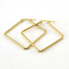 Wholesale 316L Stainless Steel Geometric Electroplating Square Bar Coil Earrings For Women