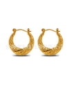 Wholesale Stainless Steel Geometric Embossed Hydraulic Women's Earrings