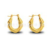 Wholesale Stainless Steel Geometric Embossed Hydraulic Women's Earrings
