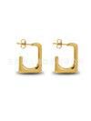 Wholesale Stainless Steel Geometric Embossed Hydraulic Women's Earrings