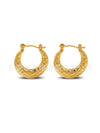 Wholesale Stainless Steel Geometric Embossed Hydraulic Women's Earrings