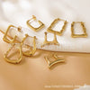 Wholesale Stainless Steel Geometric Embossed Hydraulic Women's Earrings