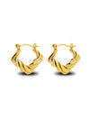 Wholesale Stainless Steel Geometric Embossed Hydraulic Women's Earrings