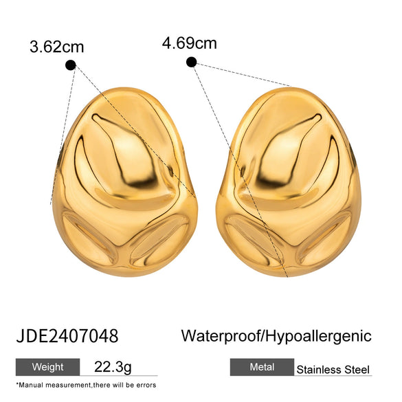Wholesale Stainless Steel Geometric Exaggerated Earrings For Women With Electroplating