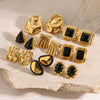 Wholesale Stainless Steel Geometric Exaggerated Earrings For Women With Electroplating