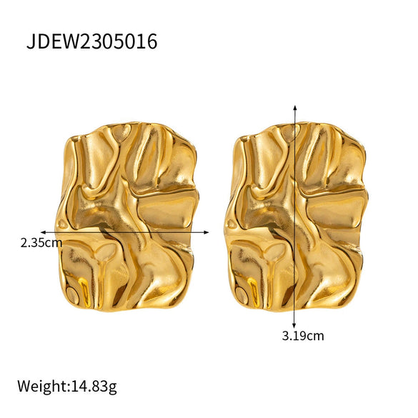 Wholesale Stainless Steel Geometric Exaggerated Earrings For Women With Electroplating