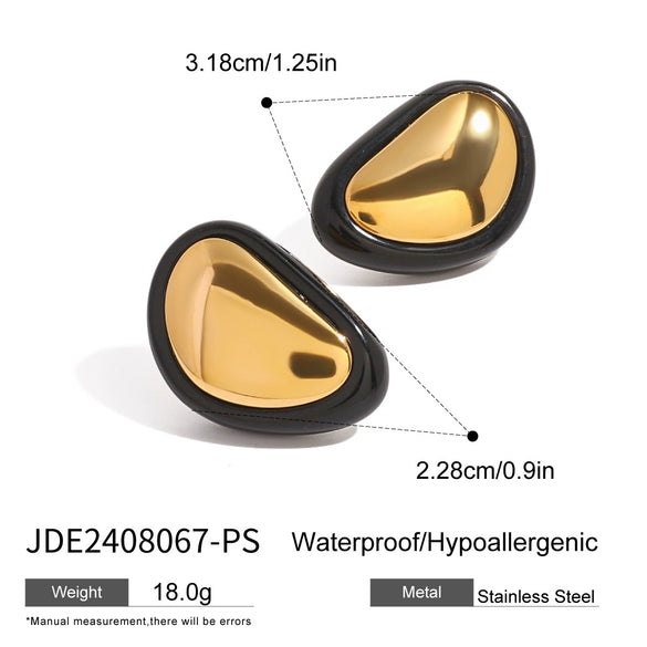 Wholesale Stainless Steel Geometric Exaggerated Earrings For Women With Electroplating