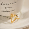 Wholesale Stainless Steel Geometric Exaggerated Lava Love Hollow Open Ring Electroplated Accessories