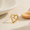 Wholesale Stainless Steel Geometric Exaggerated Lava Love Hollow Open Ring Electroplated Accessories