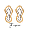 Wholesale Stainless Steel Geometric Exaggerated Lines Smooth Earrings With Gold And Silver Color Matching And Electroplating Treatment