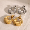 Wholesale Stainless Steel Geometric Exaggerated Niche Earrings For Women With Electroplating