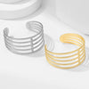 Wholesale Stainless Steel Geometric Exaggerated Nonfading Opening Bracelet With Electroplating