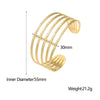 Wholesale Stainless Steel Geometric Exaggerated Nonfading Opening Bracelet With Electroplating