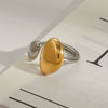 Wholesale Stainless Steel Geometric Exaggerated Quiet Design Irregular Opening Ring With Gold And Silver Color Matching And Electroplating Treatment