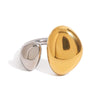 Wholesale Stainless Steel Geometric Exaggerated Quiet Design Irregular Opening Ring With Gold And Silver Color Matching And Electroplating Treatment