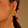 Wholesale Stainless Steel Geometric Exaggerated Retro Style Electroplated Women's Earrings