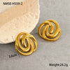 Wholesale Stainless Steel Geometric Exaggerated Retro Style Electroplated Women's Earrings