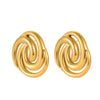 Wholesale Stainless Steel Geometric Exaggerated Retro Style Electroplated Women's Earrings