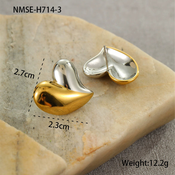 Wholesale Stainless Steel Geometric Exaggerated Retro Style Electroplated Women's Earrings