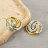 Wholesale Stainless Steel Geometric Exaggerated Retro Style Electroplated Women's Earrings