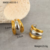 Wholesale Stainless Steel Geometric Exaggerated Retro Style Electroplated Women's Earrings