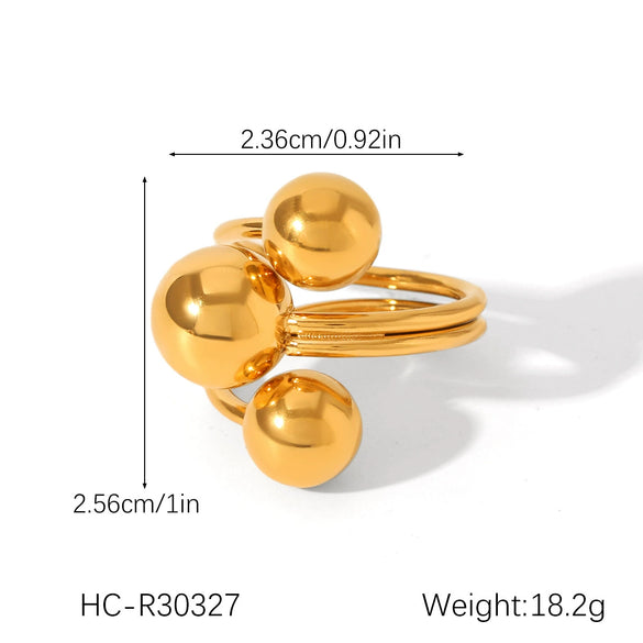 Wholesale Stainless Steel Geometric Exaggerated Ring And Bracelet Jewelry With Electroplating