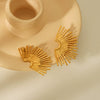 Wholesale Stainless Steel Geometric Fan Earrings Electroplated For Women