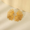 Wholesale Stainless Steel Geometric Fan Earrings Electroplated For Women