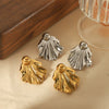 Wholesale Stainless Steel Geometric Fan Shaped Electroplated Anti Allergy Earrings
