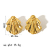 Wholesale Stainless Steel Geometric Fan Shaped Electroplated Anti Allergy Earrings