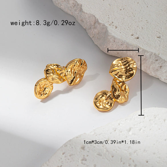 Wholesale Stainless Steel Geometric Fashion Antiallergy Earrings With Electroplating Treatment