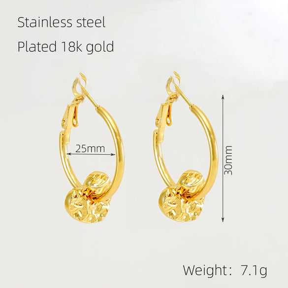 Wholesale Stainless Steel Geometric Fashion Earrings For Women With Electroplating Design