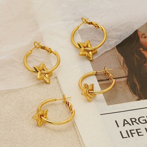 Wholesale Stainless Steel Geometric Fashion Earrings For Women With Electroplating Design