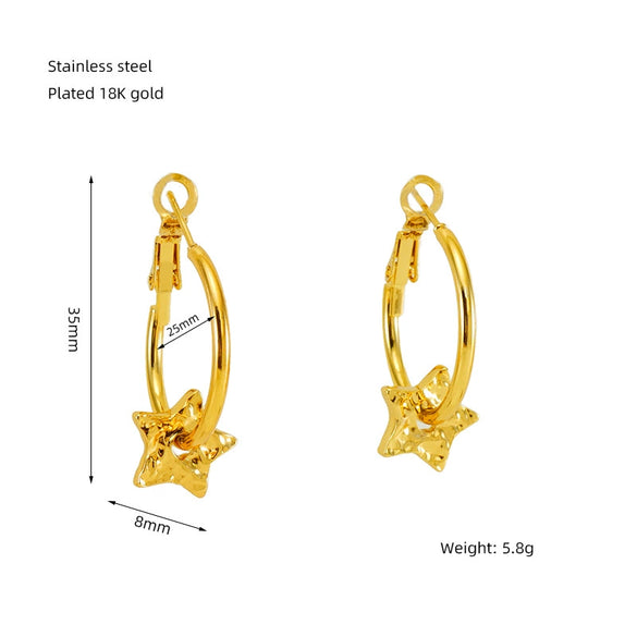 Wholesale Stainless Steel Geometric Fashion Earrings For Women With Electroplating Design
