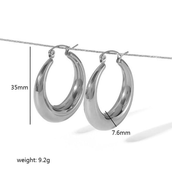 Wholesale Stainless Steel Geometric Fashion Earrings For Women With Electroplating