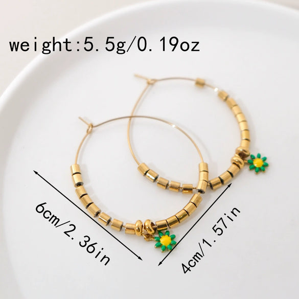 Wholesale Stainless Steel Geometric Fashion Handmade Electroplating Women's Earrings