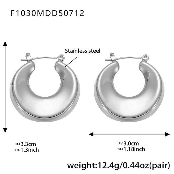 Wholesale 316L Stainless Steel Geometric Fashion Highpolished Gold Plated Women's Earrings