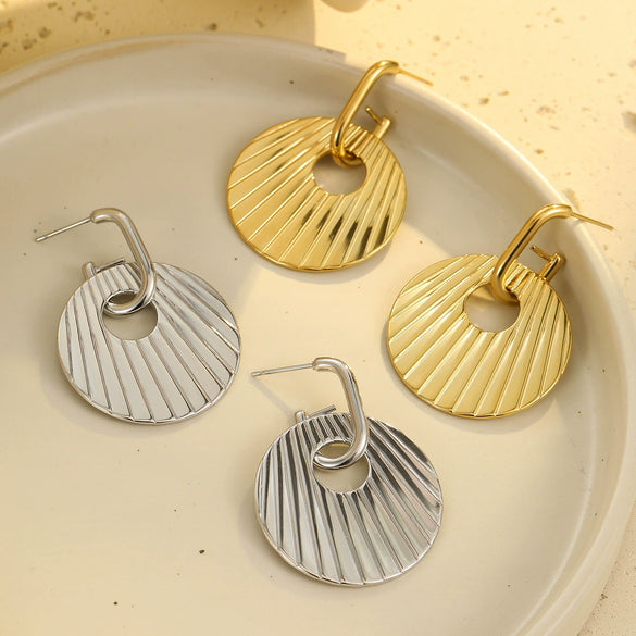 Wholesale Stainless Steel Geometric Fashion Light Luxury Electroplated Women's Earrings