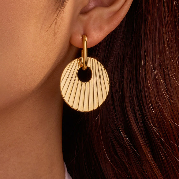 Wholesale Stainless Steel Geometric Fashion Light Luxury Electroplated Women's Earrings