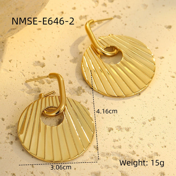 Wholesale Stainless Steel Geometric Fashion Light Luxury Electroplated Women's Earrings